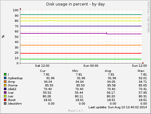 Disk usage in percent