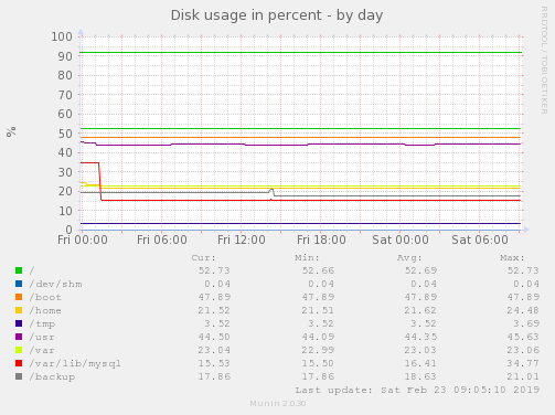 Disk usage in percent