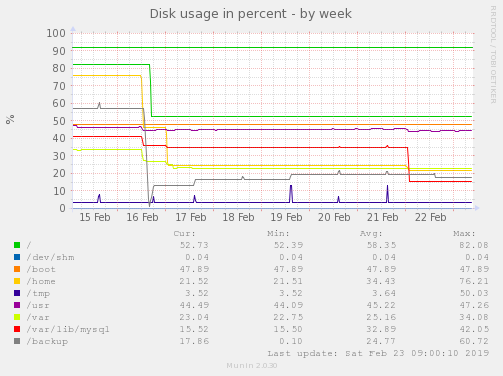 Disk usage in percent